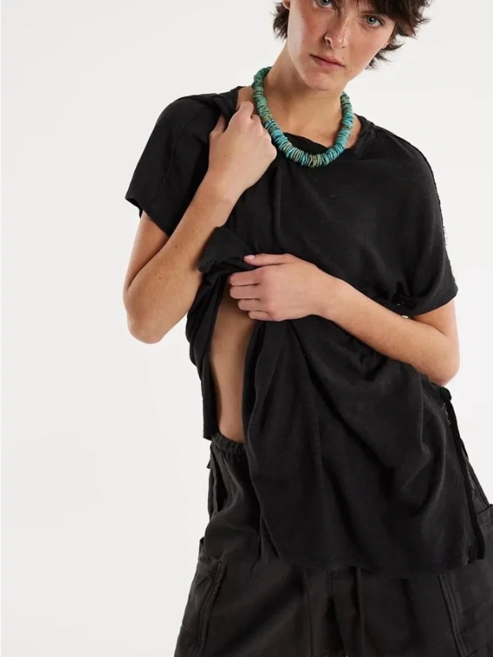 Free People We The Free Crystalle Tee. NWT. Black